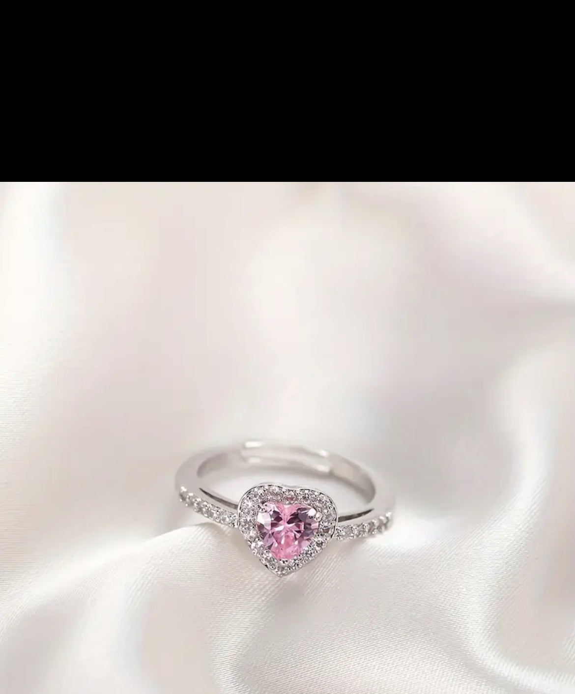 Bague élégante réglable en forme de cœur avec zirconium cubique, bijou de mode chic, cadeau idéal pour femmes, amies et famille